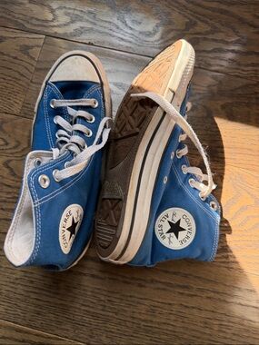 Converse Blue High Top Sneakers with White Accents